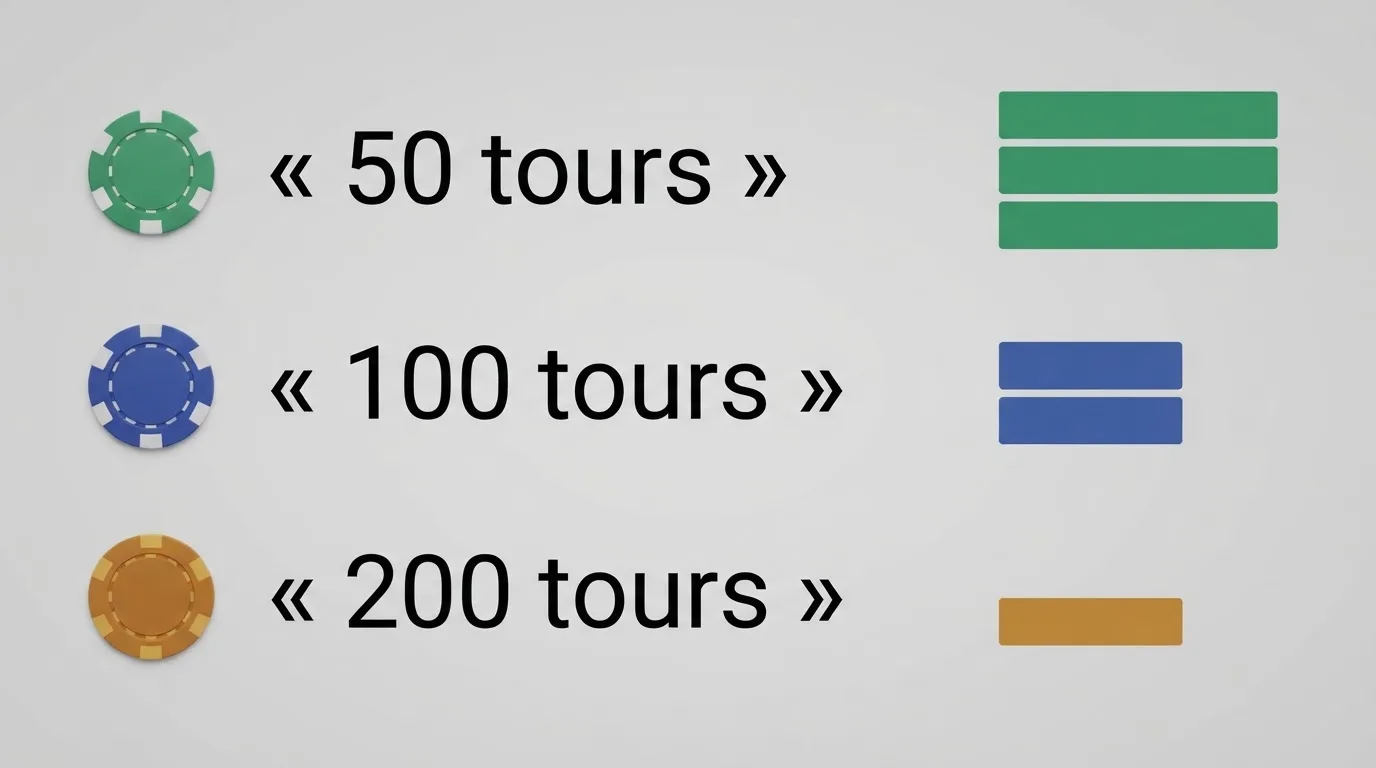 Tableau comparatif affichant plusieurs marques de casino en ligne classées selon leurs offres de tours gratuits