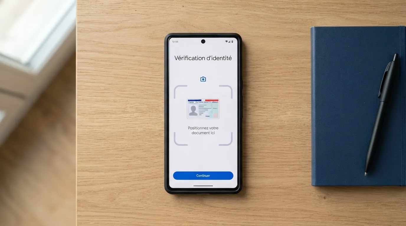 Capture d'écran d'un smartphone montrant une étape de téléchargement de pièce d'identité lors d'une demande d'interdiction volontaire de jeux en ligne